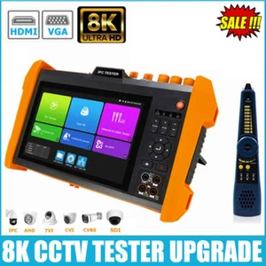 8K H.265 7 inch CCTV Tester SFP Optical Module AHD CVI TVI SDI IPC Camera Tester - Picture 1 of 10