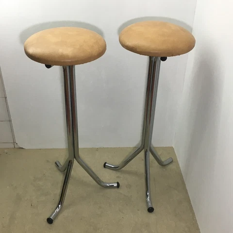 Retro Vintage Chrome Bench, Bar Stool, Kitchen Seat, Man Cave, 80cm Height Cover