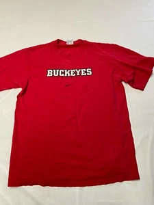 Mens NIKE Red Vintage 90s Ohio Buckeyes Football T Shirt Sz M - Picture 1 of 5