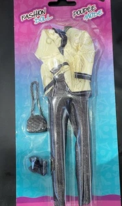 Barbie Fashion Doll Pants Suit outfit Black Shoes & Purse NIB Clone Poupee Mod - Picture 1 of 6
