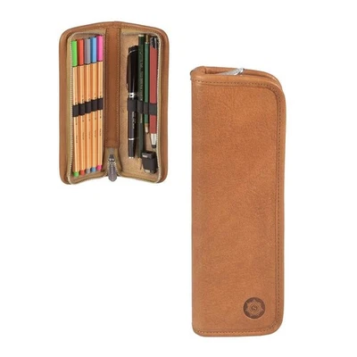 Leder Schüleretui Stifteetui Federtasche natur Sonnenleder Lenz Stiftetui