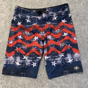 O'Neill Swim Shorts Board Shorts Mens 30 Red White Blue USA Stars Stripes - Picture 1 of 19