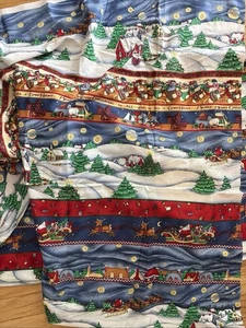 4 Yd. Susan Winget Night Before Christmas Fabric Striped Holiday Quilt Cotton - Picture 1 of 3