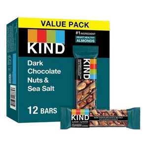 , Gluten Free Dark Chocolate Nuts & Sea Salt Snack Bars, Value Pack, 1.4 Oz, 12 - Picture 1 of 12