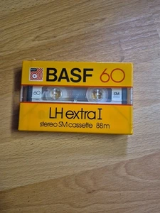 Cassette de audio BASF LH extra I 60, Alemania, nuevo, embalaje original, tipo I, MC, cinta, sin usar - Imagen 1 de 2