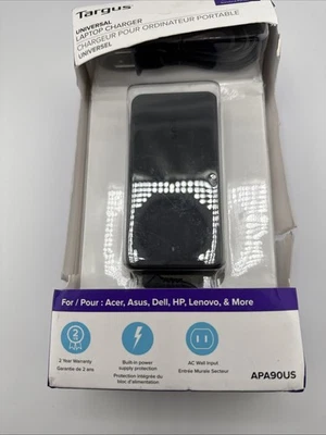 Cargador universal para computadora portátil TARGUS 90 vatios cable de alimentación Dell HP Acer Lenovo APA90US Foto 1 de 4