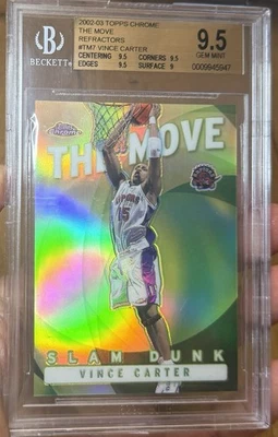 2002 Topps Chrome Vince Carter The Move Refractor BGS 9.5 💎 Gem Mint! Pop 2 - Image 1 of 2