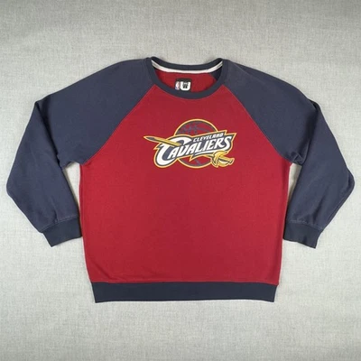 Cleveland Cavaliers Sweater Mens XL Red Blue NBA Basketball Crewneck Raglan - Image 1 of 4