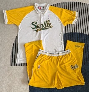 Seattle Sonics Nike Equipo Etiqueta Calentamientos Camisa + Pantalones Supersonics De Colección Rebobinado 2XL - Imagen 1 de 16