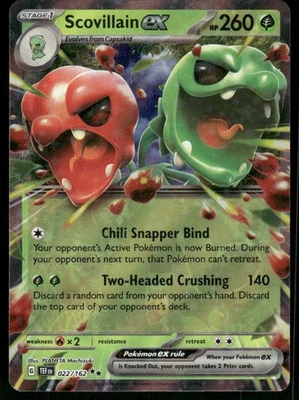 Scovillain ex 022/162 Double Rare Holo NM Pokemon SV05: Temporal Forces - Image 1 of 2