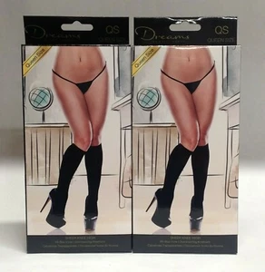 2 Baci schwarz durchsichtig kniehoch Cosplay Queen Dessous ungezogen Schulmädchen Kostüm - Bild 1 von 2