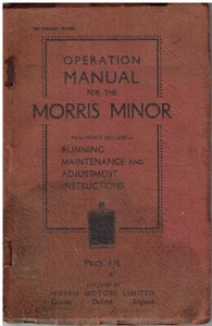 MORRIS PRE-WAR MINOR ORIGINAL 1933 OWNERS INSTRUCTION & MAINTENANCE HANDBOOK - Picture 1 of 1