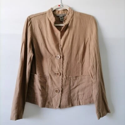 Jaqueta Blazer Sharon Young Feminina Marrom Claro Manga Longa Patch Bolso Tamanho P - Imagem 1 de 4