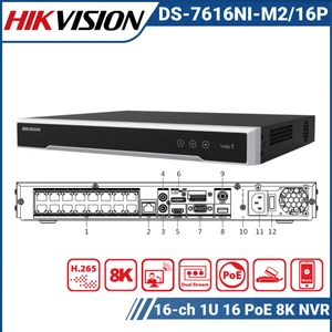 Grabadora de video en red Hikvision 16CH POE NVR 4K 16 canales H265+ DS-7616NI-M2/16P - Imagen 1 de 7