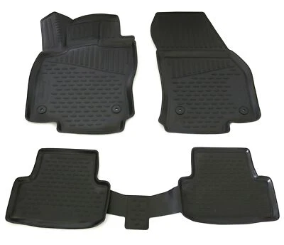 AD TUNING Gummifußmatten für Skoda Karoq ab 2017- 3D Passform Hoher Rand Gummimatten