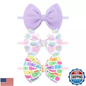 Lanmerry Easter Bows for Girls Bunny Baby Girl Headbands Easter Hair Bows Rab - Picture 1 of 5