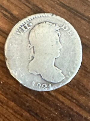 1821 Spain 1 reale silver coins  - Image 1 of 2