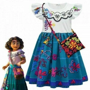 Princess Encanto Mirabel Costume Dress Girls Cosplay FREE Bag - Size 3-9 years - Picture 1 of 6