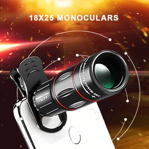 18x25 Monocular Zoom HD Optical Cell Phone Lens Telephoto Lens For Smartphone - Zdjęcie 1 z 6