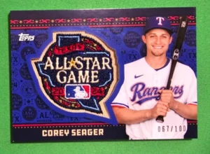 SCHEDA PATCH Corey Seager 2024 TOPPS All Star Game #/100 - Foto 1 di 2