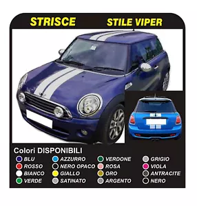 Adesivi per MINI bonnet compatible mini Cooper S fasce COFANO TETTINO RETRO - Foto 1 di 1
