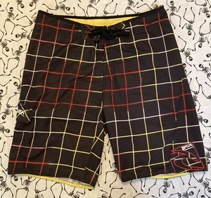 Rip Curl Men’s Mirage Flex Series Octane Boardshorts Black/Yellow/Red Size 34 - Picture 1 of 11