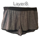 Layer8 Damenshorts schnell trocknend grau/schwarz Größe L Shift Sportunterteil