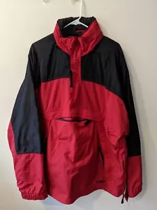 Vintage Structure Sport (Medium) Anorak Windbreaker Pullover Hooded Jacket Red - Picture 1 of 20