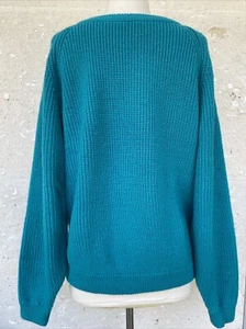 Suéter Brittania de Colección Años 90 Para Hombre Grande Grande Verde Azulado Acrílico Pullover - Imagen 1 de 12