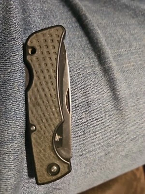 Gerber USA 08718 Pocket Knife Lock Black Plain Edge, gray rubber grip handle - Image 1 of 4