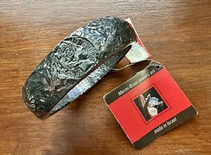 Vintage NOS Designer Merav Bussi Israel Sterling Silver 925 Coin Bangle Bracelet - Picture 1 of 8