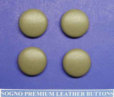 4 MADE IN USA 23 mm Grey color genuine leather covered jacket buttons,metal loop - Image 1 of 4