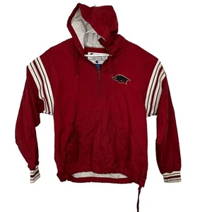 Champion Arkansas Razorbacks Windbreaker Jacket Anorak Vintage 90s Mens Sz S Red - Picture 1 of 9