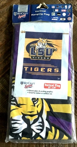 LSU Tigers NCAA Tiger Eye 27x37 inch Vertical Flag Nylon Banner NIB Cover
