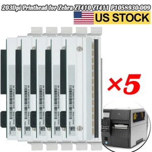 Cabezal de impresión de 5 piezas para impresora de etiquetas térmicas Zebra ZT410 ZT411 203 ppp P1058930-009 - Imagen 1 de 8