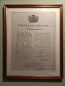 DECRETO NOTIFICAZIONE SUA ALTEZZA IMPERIALE 1821 Granducato di Toscana Firenze - Foto 1 di 8