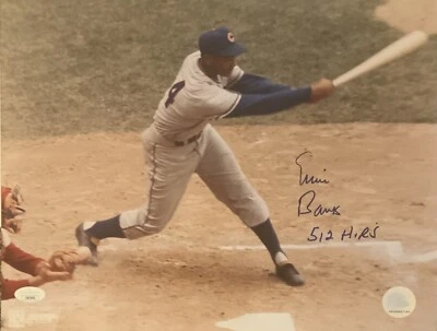 Ernie Banks Chicago Cubs Autographed 11x14 MLB Licensed Photo JSA COA / INSCRIPT - Image 1 of 4