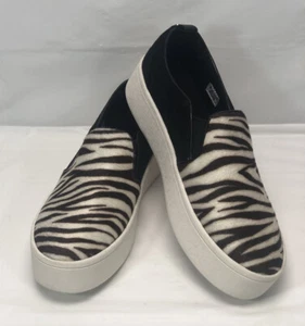 New Aldo Women’s Size 8 Alarka Slip On Sneakers Black White Zebra Print Platform - Picture 1 of 6