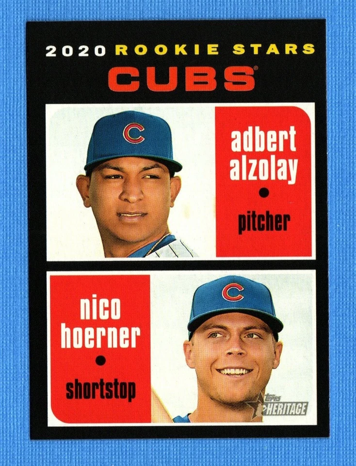2020 Topps Heritage #121 Nico Hoerner/Adbert Alzolay Chicago Cubs Rookie Stars - Image 1 of 1