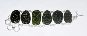 Top Moldavite Gemstone Handmade Bracelet Jewellery Bracelet Size 8 Inches - Picture 1 of 4