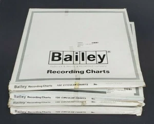 LOT OF 4 BOXES OF 100 NEW BAILEY 300KT15P RECORDING CHARTS 11.125" 24H 00048256  - Picture 1 of 2