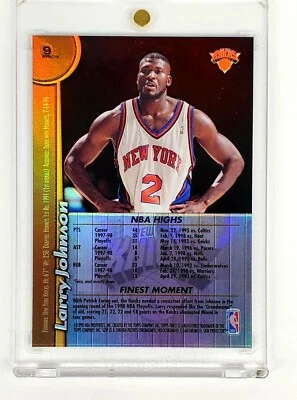 RARE DUAL SIDED REFRACTOR NO PROTECTOR 1998-99 FINEST LARRY JOHNSON NY KNICKS  - Image 1 of 2