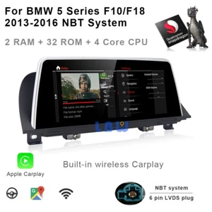 For BMW 5 Series F10 F18 2013-2016 NBT System  Android 10.0 Car GPS Navi Carplay - Picture 1 of 11