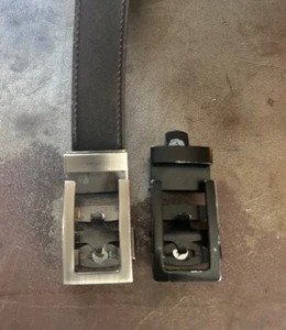 ANSON Belt 1.25” Adjustable Cut To Fit Ratchet 52” Dark Brown Leather 2 Buckles - Picture 1 of 8