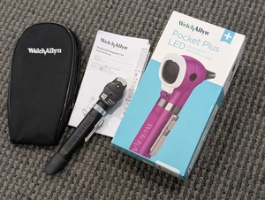 Welch Allyn Pocket LED Ophthalmoscope with Handle 12880-BLK ONYX w Soft Case - Picture 1 of 13