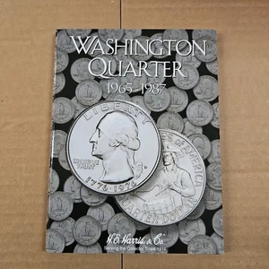 H.E. Harris Washington Quarter 1965-1987 Coin Folder Album Book Few Coins Added - Picture 1 of 4