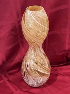 Hand-Blown Swirl Art Glass Bud Vase – Earth-Toned Elegance 12.5" Tall Unbranded - Picture 1 of 23