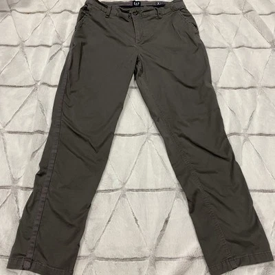 GAP Womens Size 8 Relaxed Girlfriend Gray Side Stripe Twill Pants Excellent Cond - Image 1 of 4