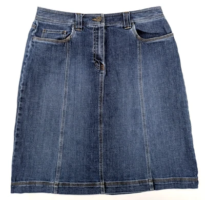 Talbot's Denim Jean Skirt Knee Length Skirt Women 10 (30x23) Stretch Pencil Midi - Image 1 of 4
