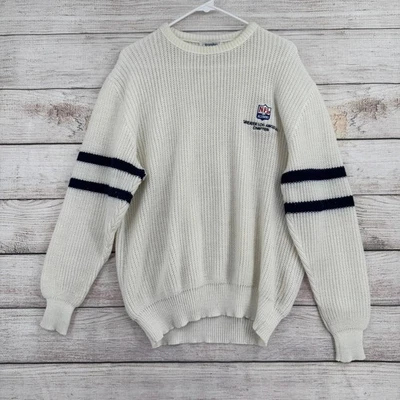 Suéter de Colección Años 80 Brandon NFL Alumni Cuello Redondo Para Hombres XL Crema Hecho EE. UU. LA Foto 1 de 4